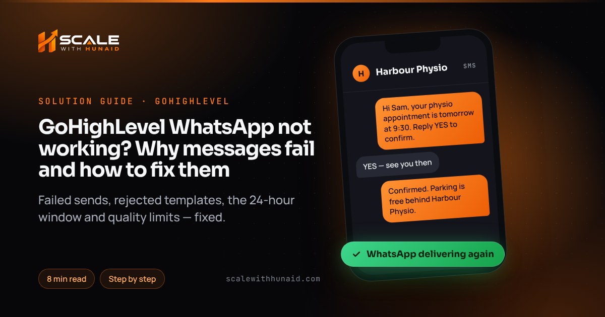 GoHighLevel WhatsApp not working? Why messages fail and how to fix them — guide thumbnail